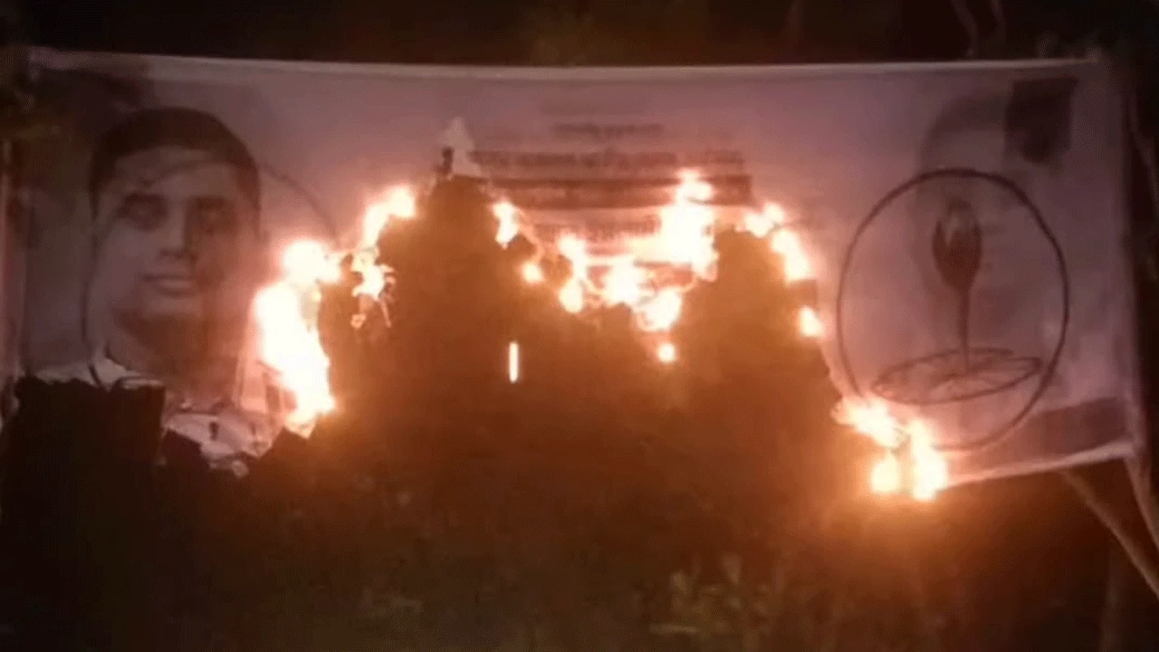 Hasnat Abdullah's election banner caught fire, administration investigating